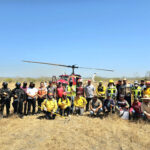 Refuerza con helicóptero el Gobernador Américo Villarreal el combate a incendios en González